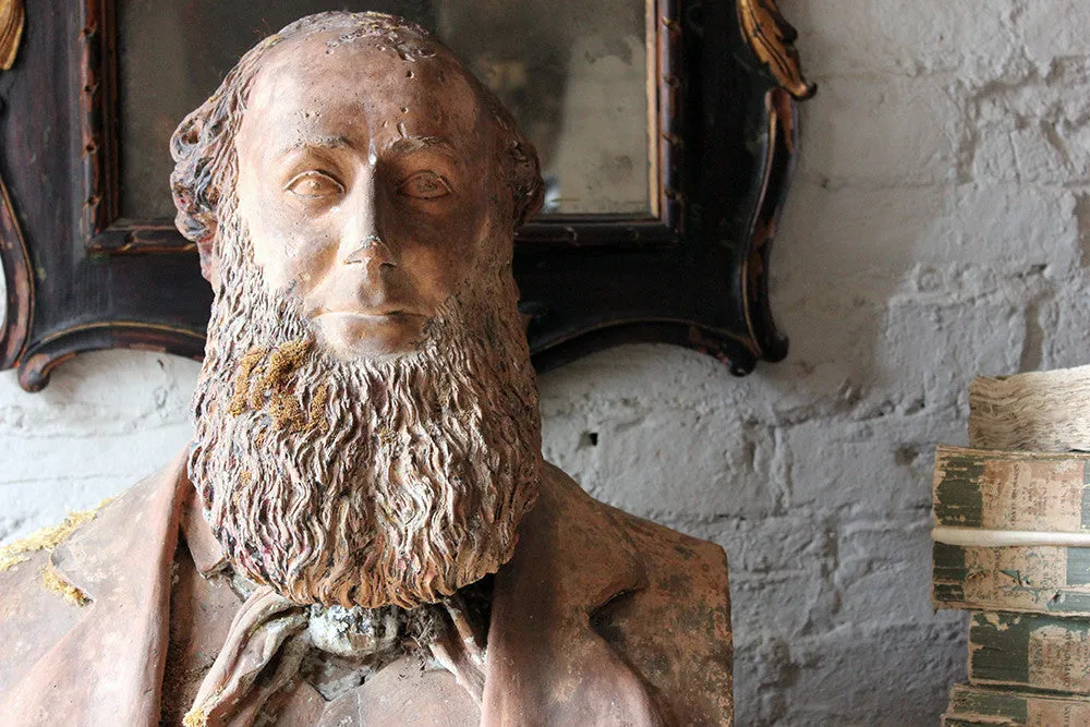 A Decorative Mid-Victorian Terracotta Bust of a Bearded Gentleman Signed ‘A.COKE 1871’