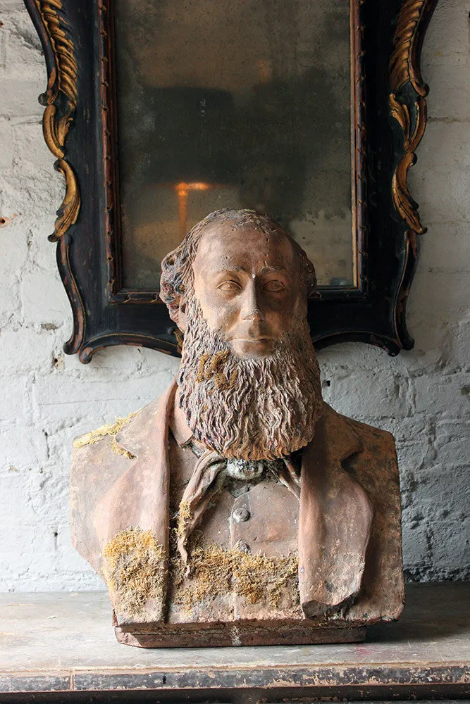 A Decorative Mid-Victorian Terracotta Bust of a Bearded Gentleman Signed ‘A.COKE 1871’