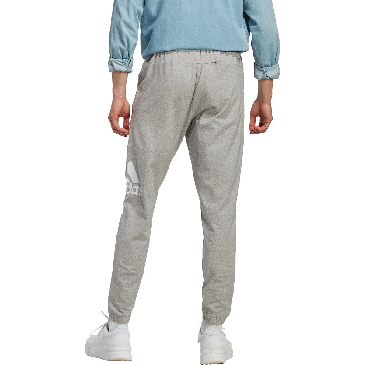 adidas Men's Essentials Single Jersey Tapered Logo Pants