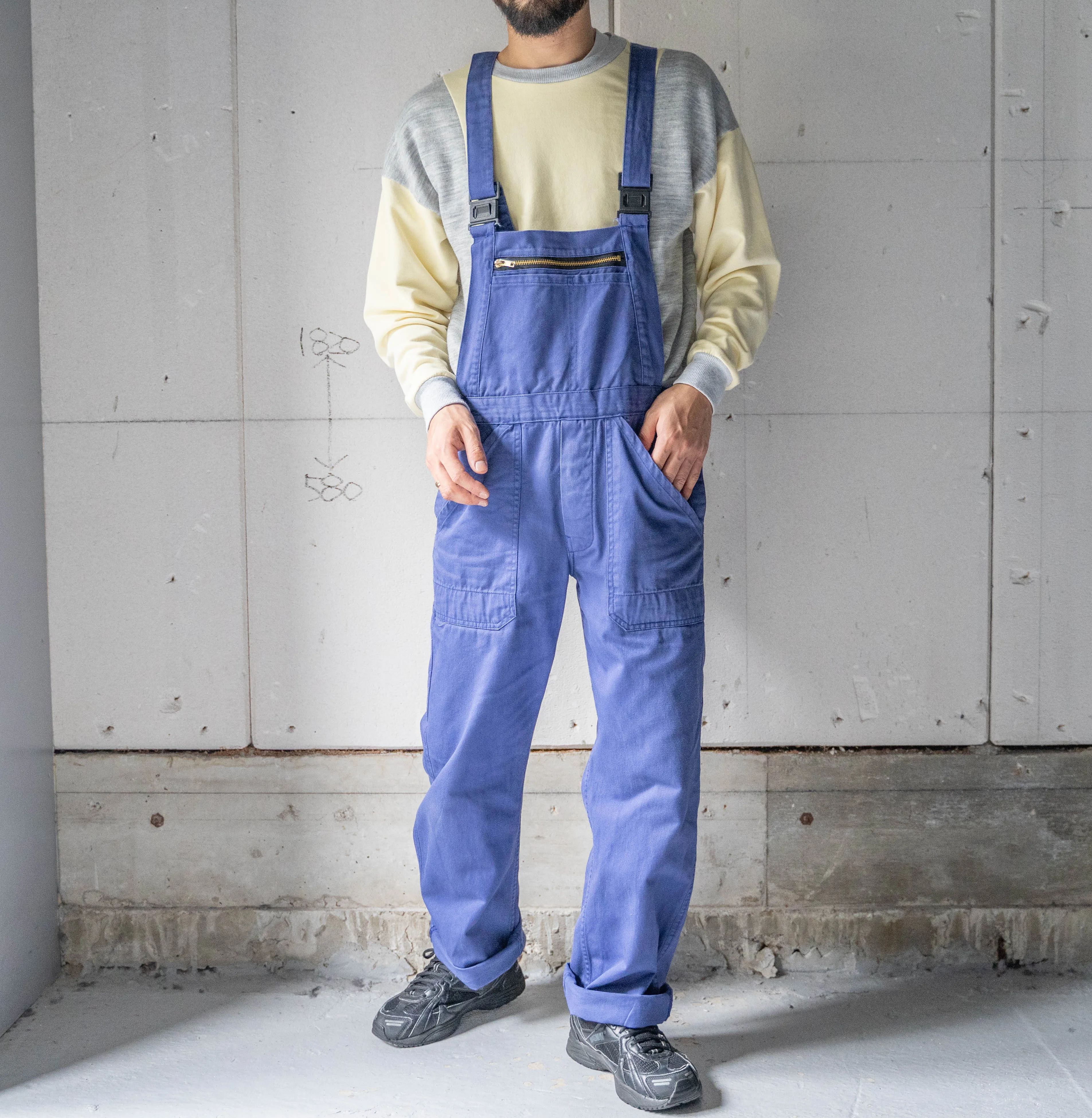 around 1980s Germany navy color cotton twill overall