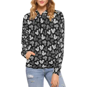 Black And White Animal Prints Hoodie for Women