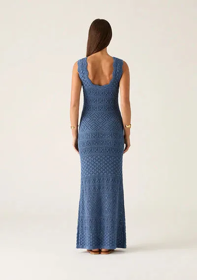 BRUNA POINTELLE MIDI DRESS | Harbour Blue