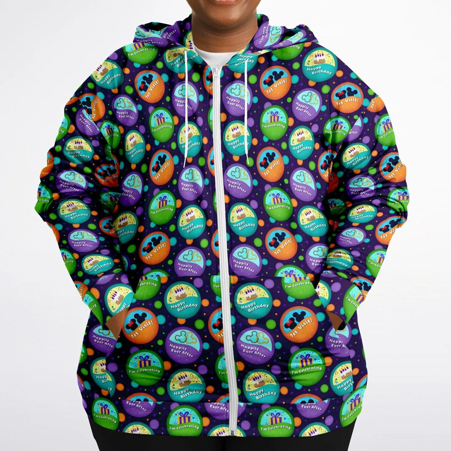 Button Collector Plus-size Unisex Zip Hoodie