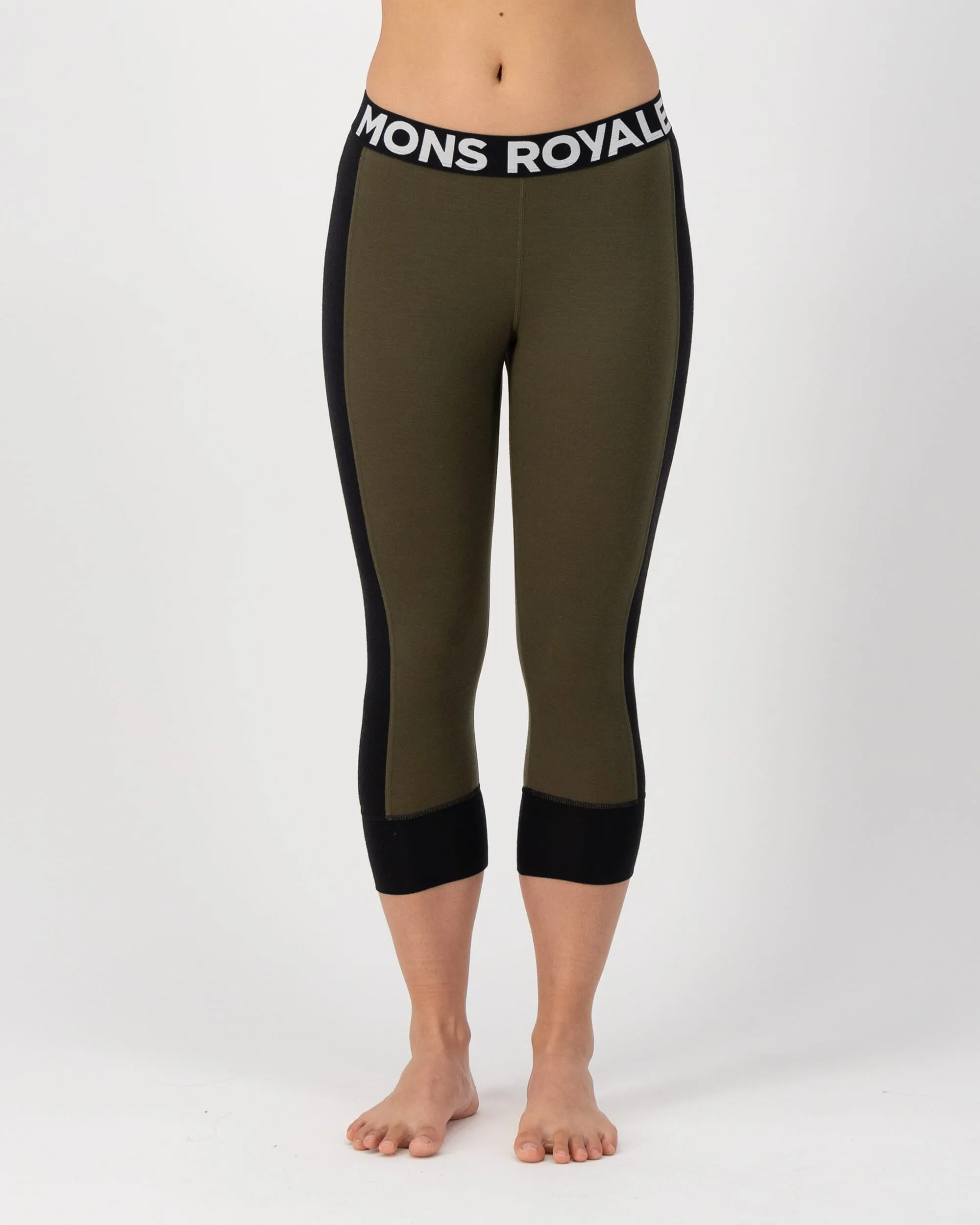 Cascade Merino Base Layer 3/4 Legging - Dark Olive