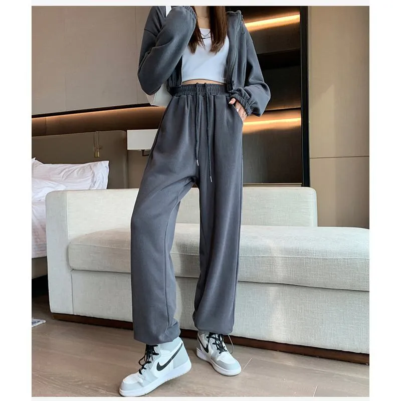 Casual Neutral Banana Plus Sports Loose Fit Sweatpants