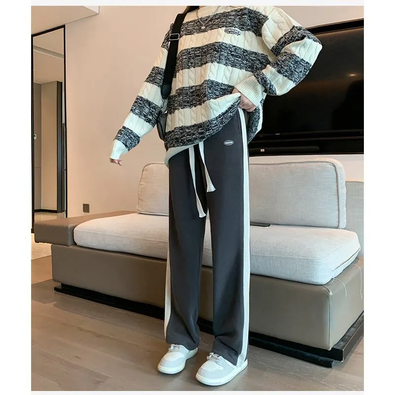 Casual Plus Sports Straight Leg Plus Velvet Loose Fit Sweatpants