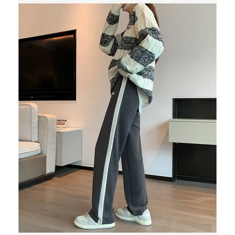 Casual Plus Sports Straight Leg Plus Velvet Loose Fit Sweatpants