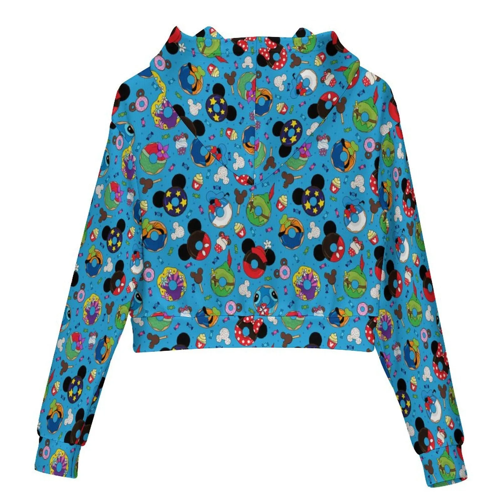 Character Donuts Women's Cropped Hoodie