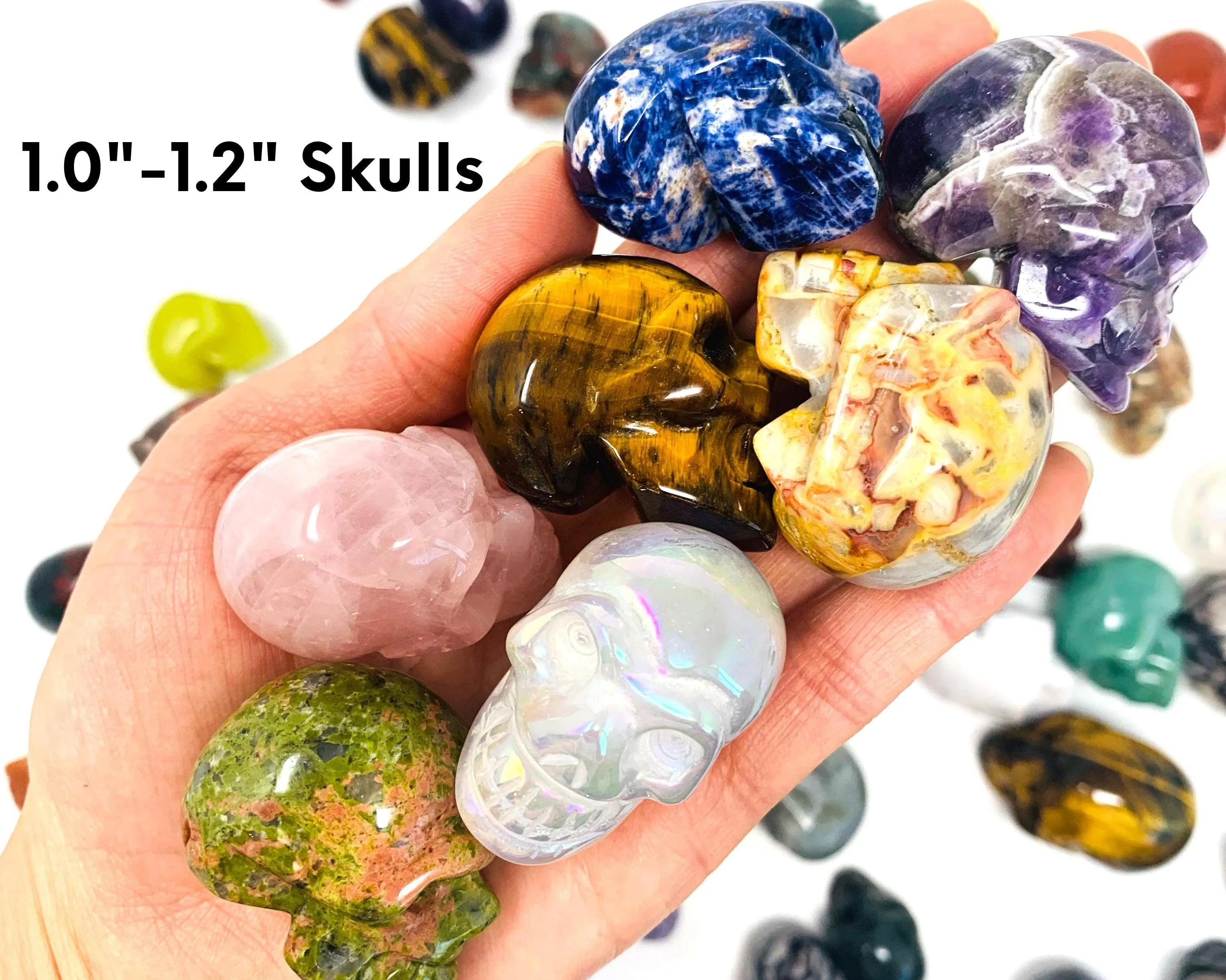 Crystal Skull, Crystal Skulls in 35  Healing Crystals, Crystal Skull Large, Small Carving Amethyst Skull Obsidian Skull Quartz Crystal Skull