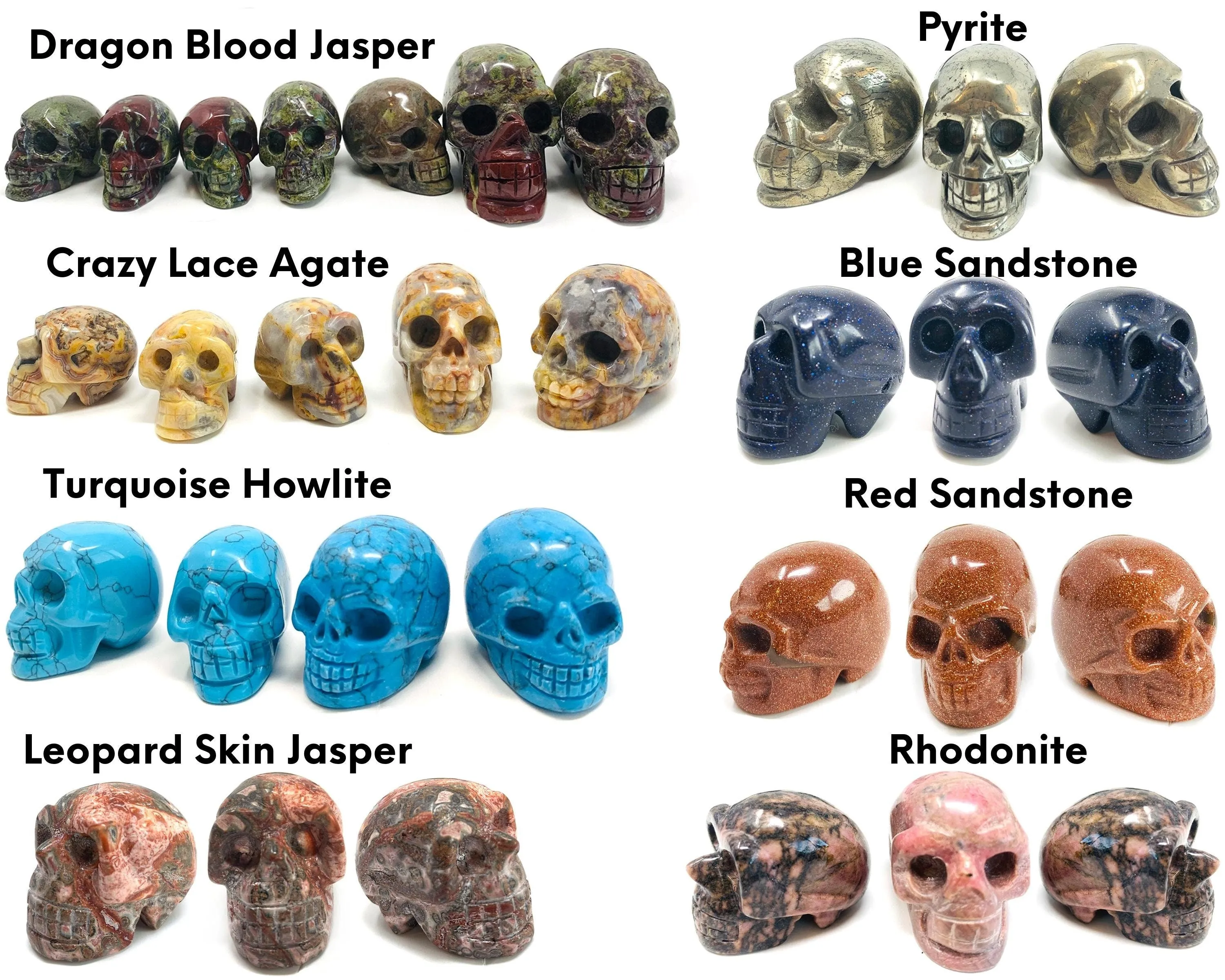 Crystal Skull, Crystal Skulls in 35  Healing Crystals, Crystal Skull Large, Small Carving Amethyst Skull Obsidian Skull Quartz Crystal Skull