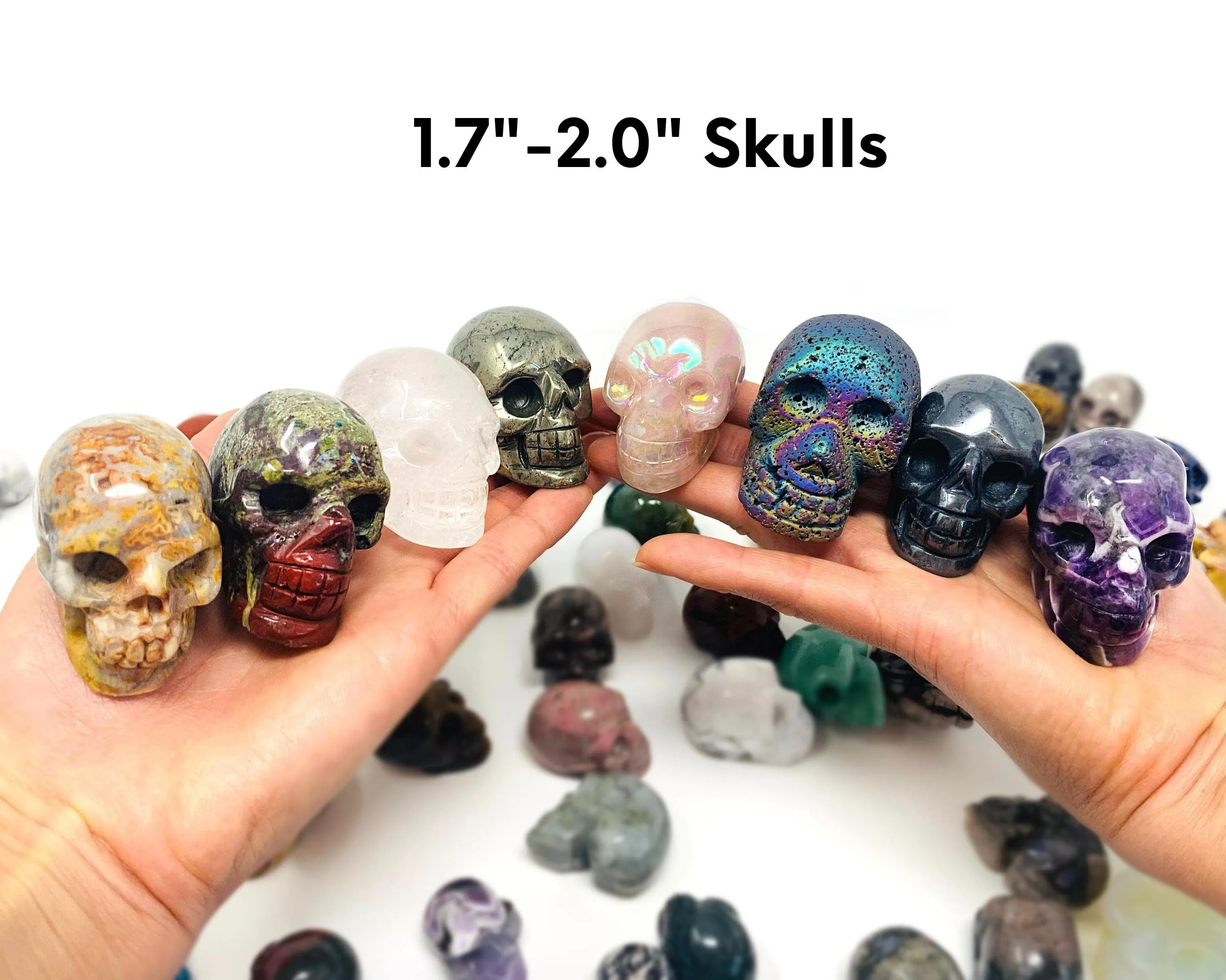 Crystal Skull, Crystal Skulls in 35  Healing Crystals, Crystal Skull Large, Small Carving Amethyst Skull Obsidian Skull Quartz Crystal Skull