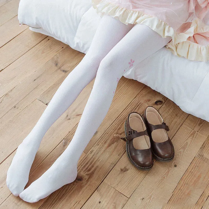 Cute Tights Women Velvet Stocking Cute Cat Footprints White Pantyhose