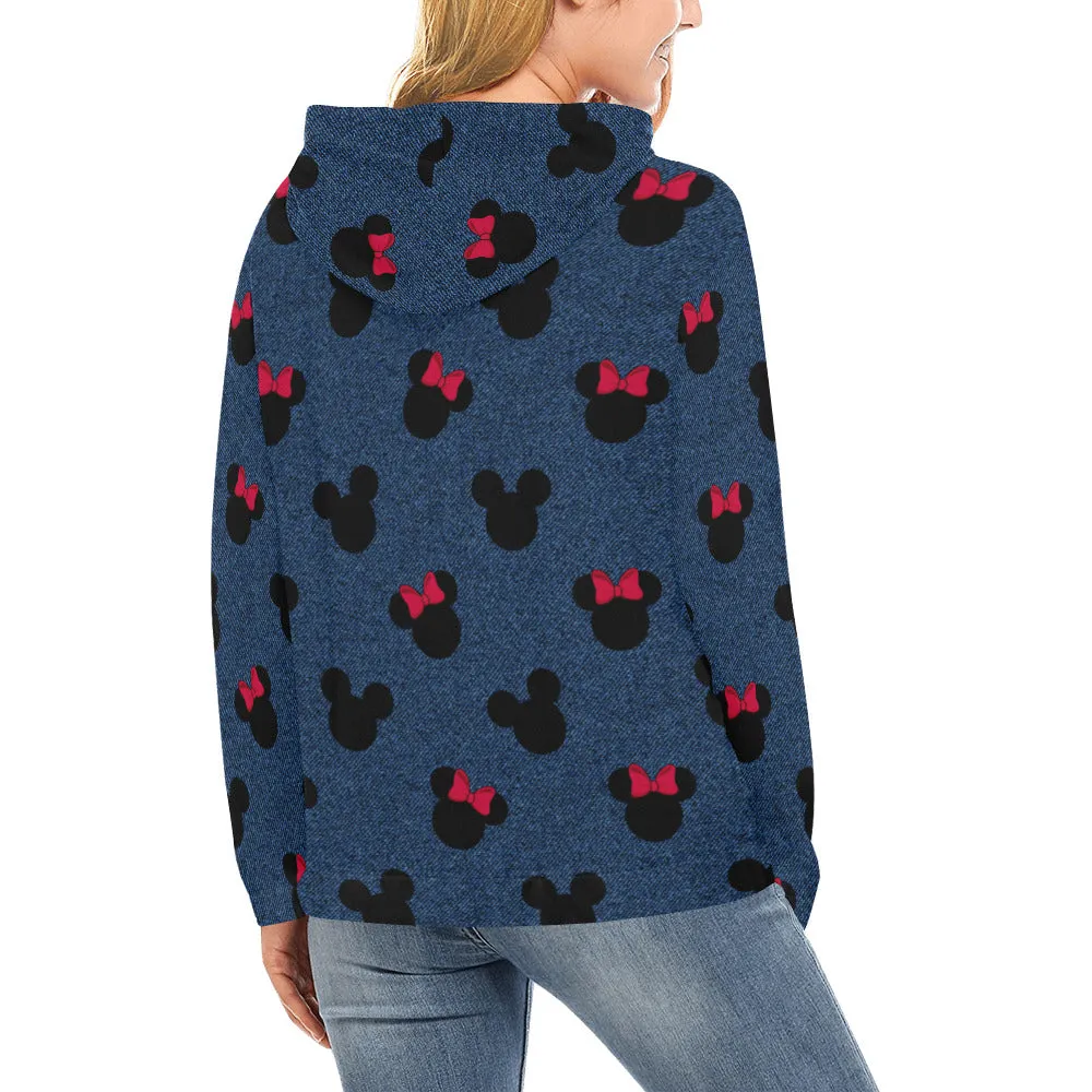 Denim Mice Hoodie for Women