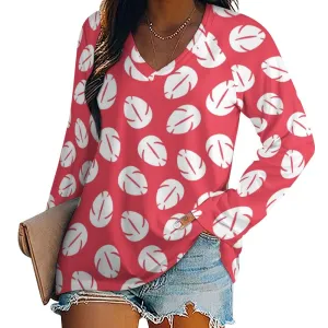 Disney Lilo And Stitch Lilo's Dress Long Sleeve Loose V-Neck Tee