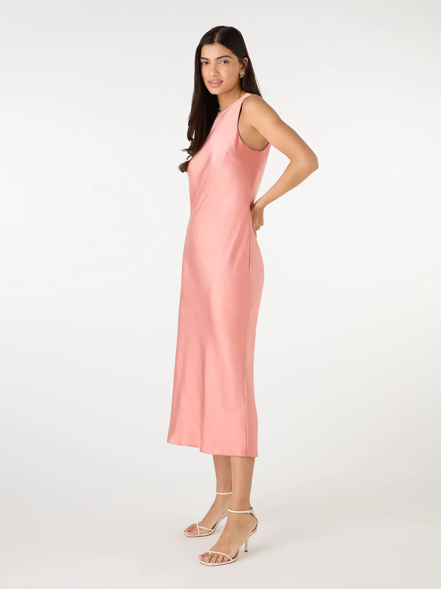 Dominica Sleeveless Dress in Coral