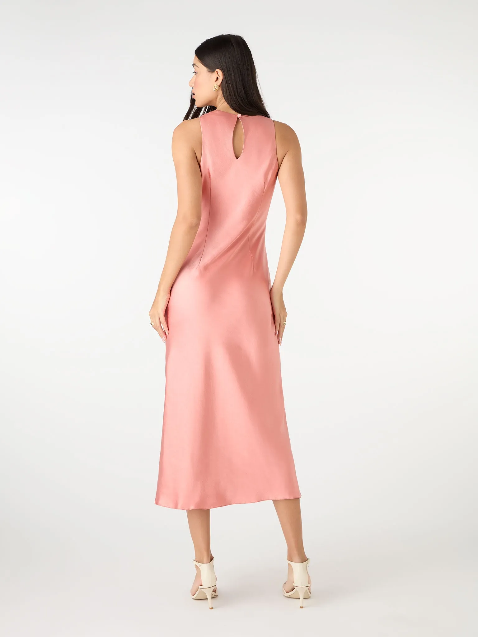 Dominica Sleeveless Dress in Coral