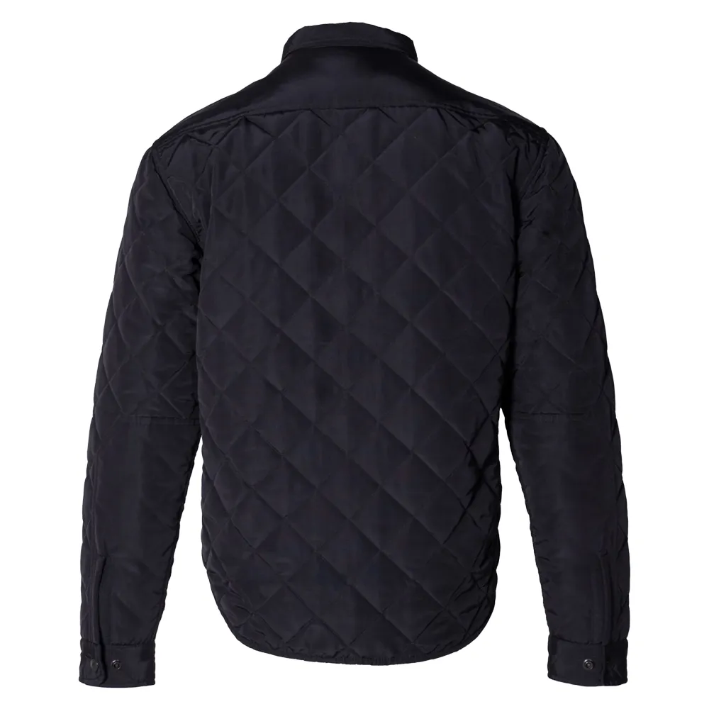 Down-filled Quilted Shirt Jacket | Black