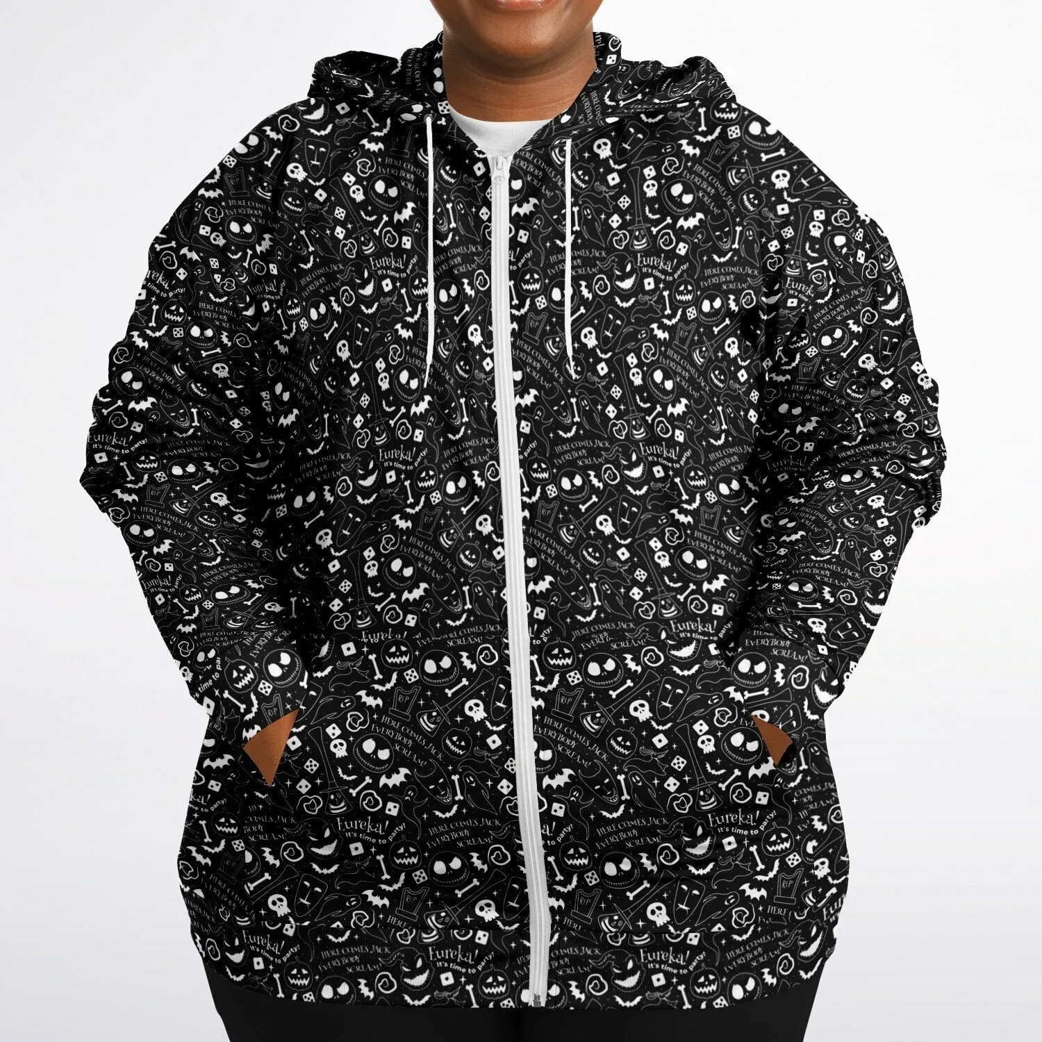 Everybody Scream Plus-size Unisex Zip Hoodie