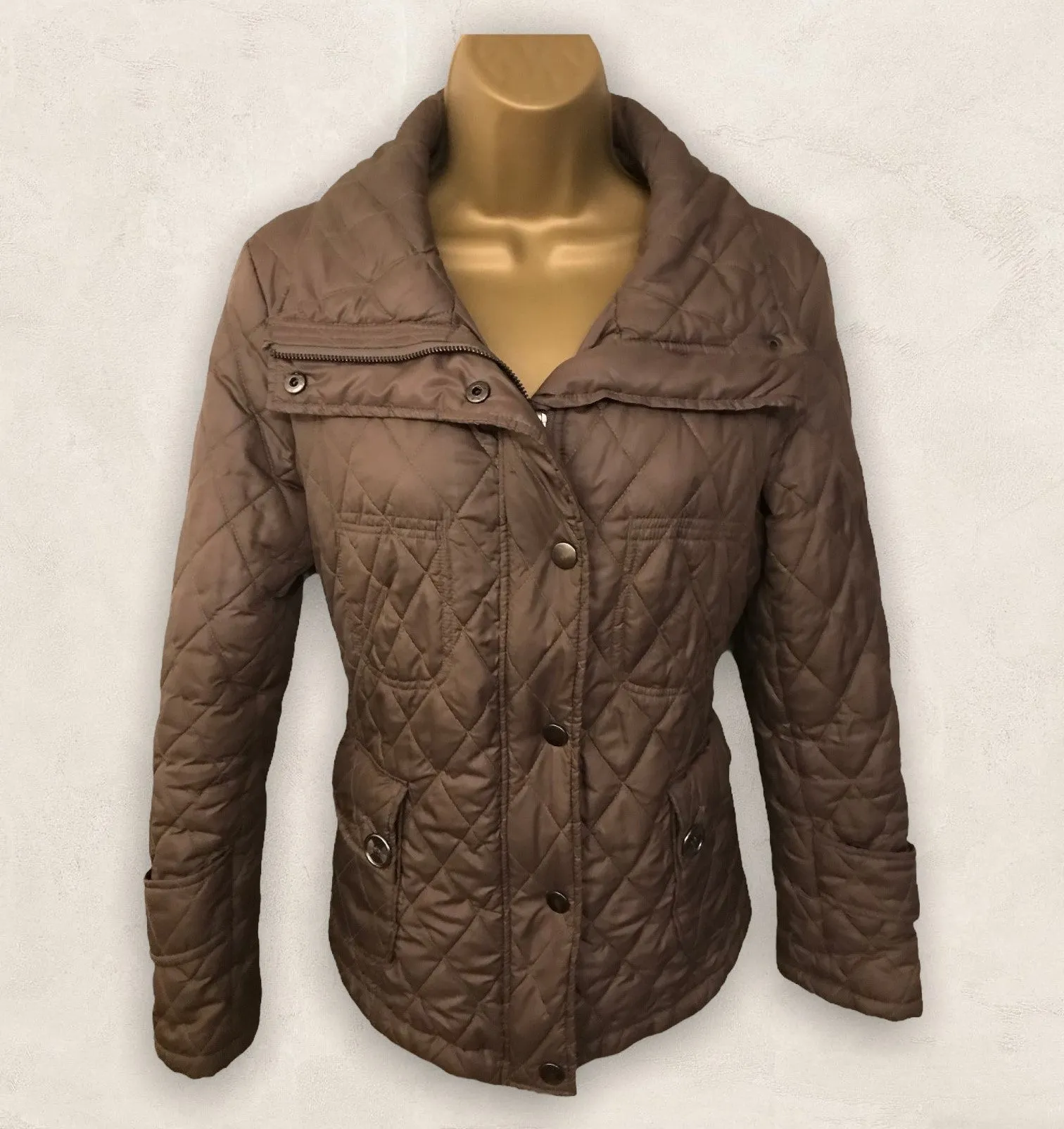 Fenn Wright Manson Ladies Brown Quilted Jacket  UK 12 US 8 EU 40