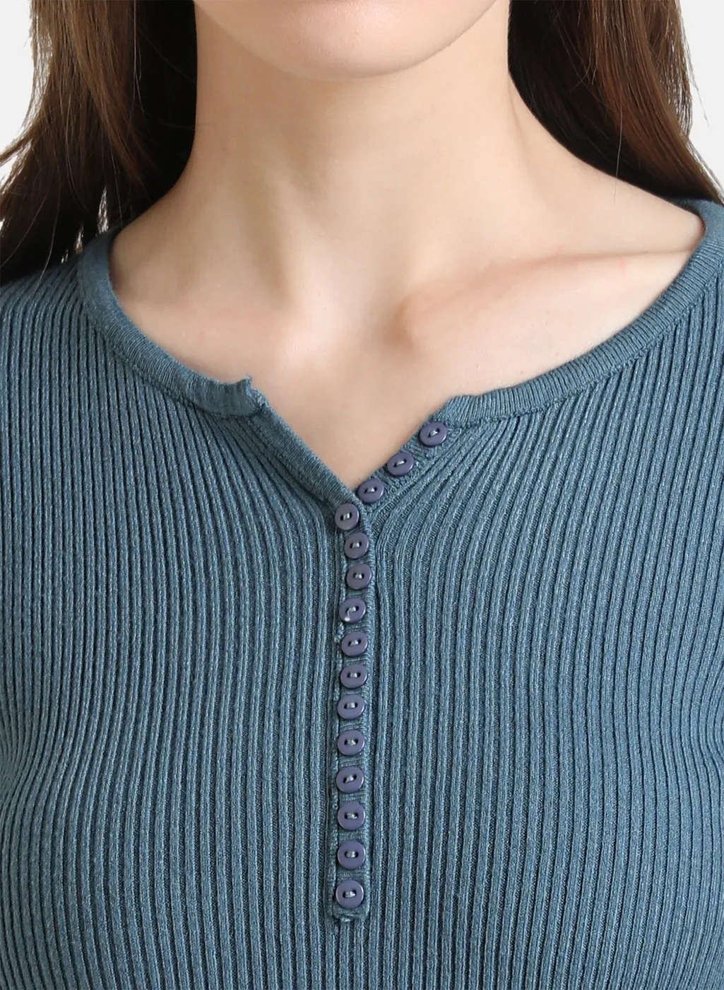 Front Button Detailed Pullover