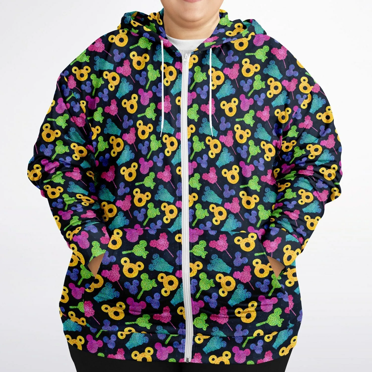 Glitter Park Snacks Plus-size Unisex Zip Hoodie