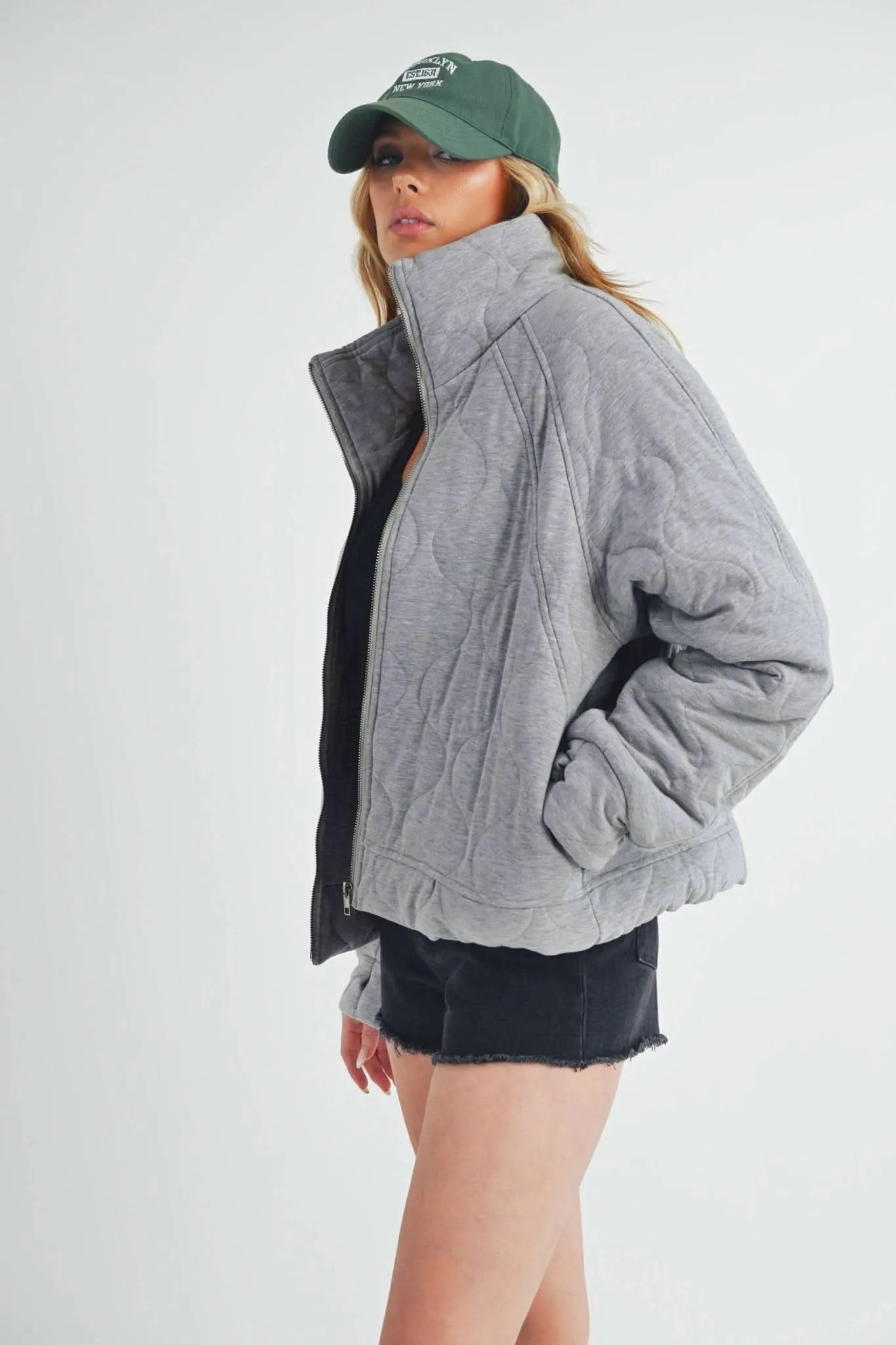 Heather Grey Darla Quilted Jacket