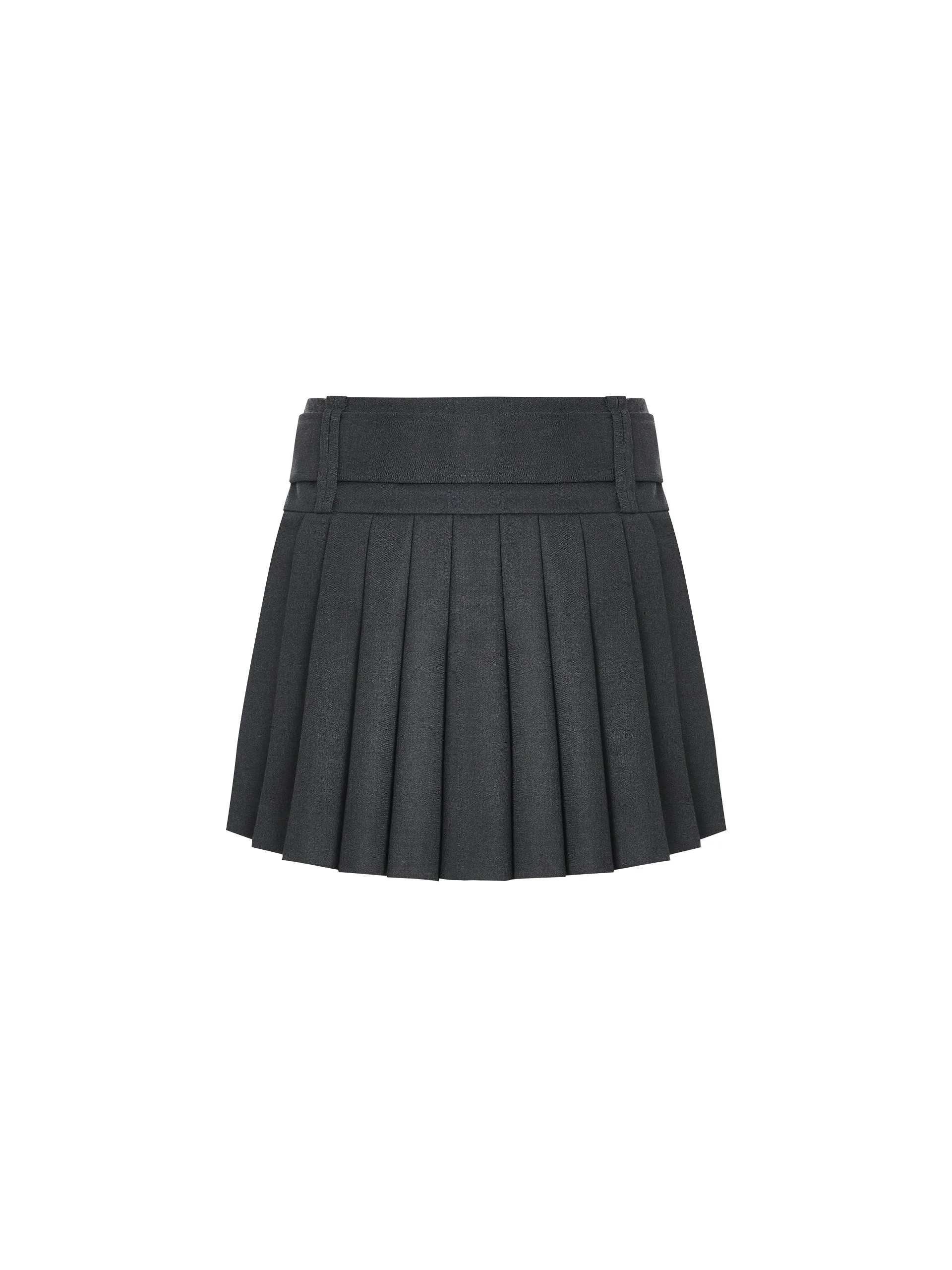 HOT SALE High Waist Pleated Skirt with Belt