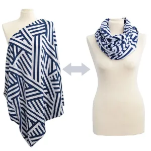 Itzy Ritzy Nursing Happens™ Infinity Breastfeeding Scarf - City Chevron Navy