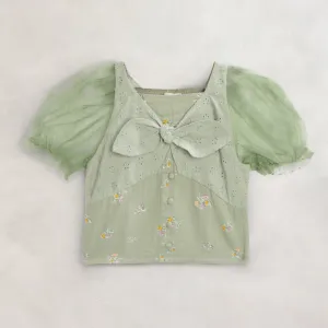 Kids Mint Bow Top