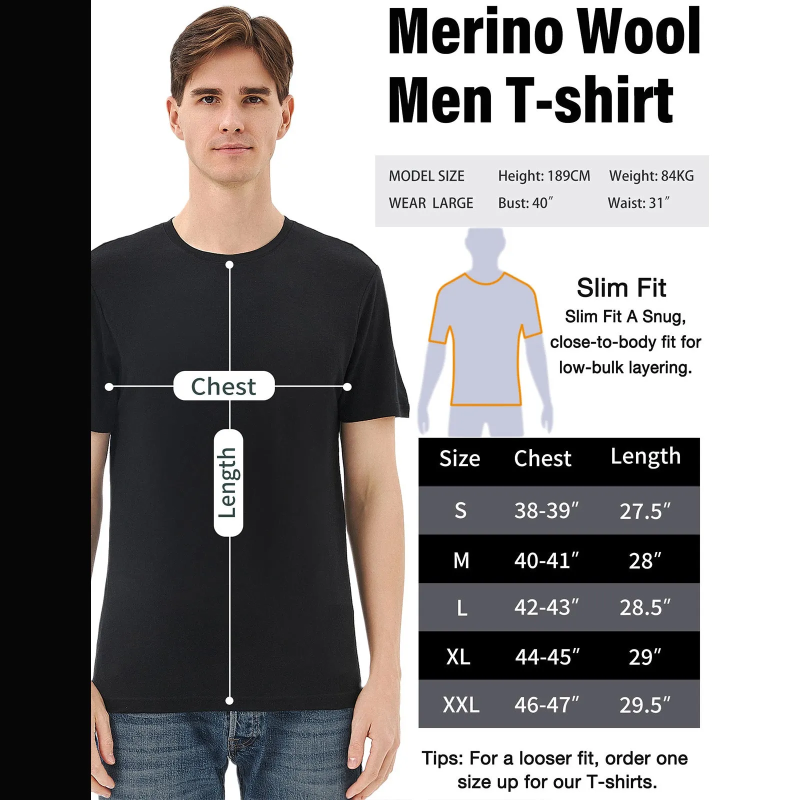 Men's Merino 150g Classic Short Sleeve T-Shirt Black