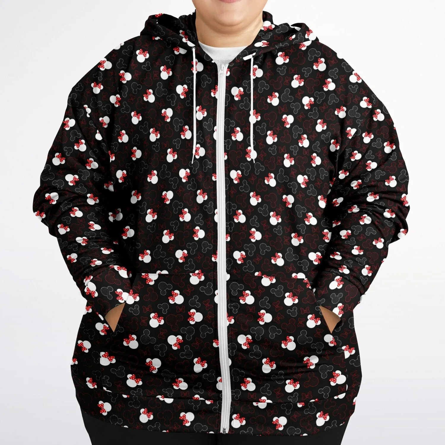 Mickey And Minnie Dots Plus-size Unisex Zip Hoodie