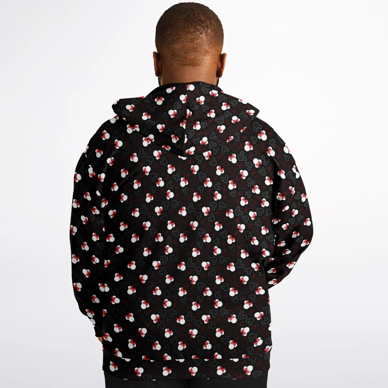 Mickey And Minnie Dots Plus-size Unisex Zip Hoodie