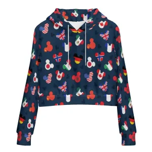 Mickey Flags Women's Cropped Hoodie