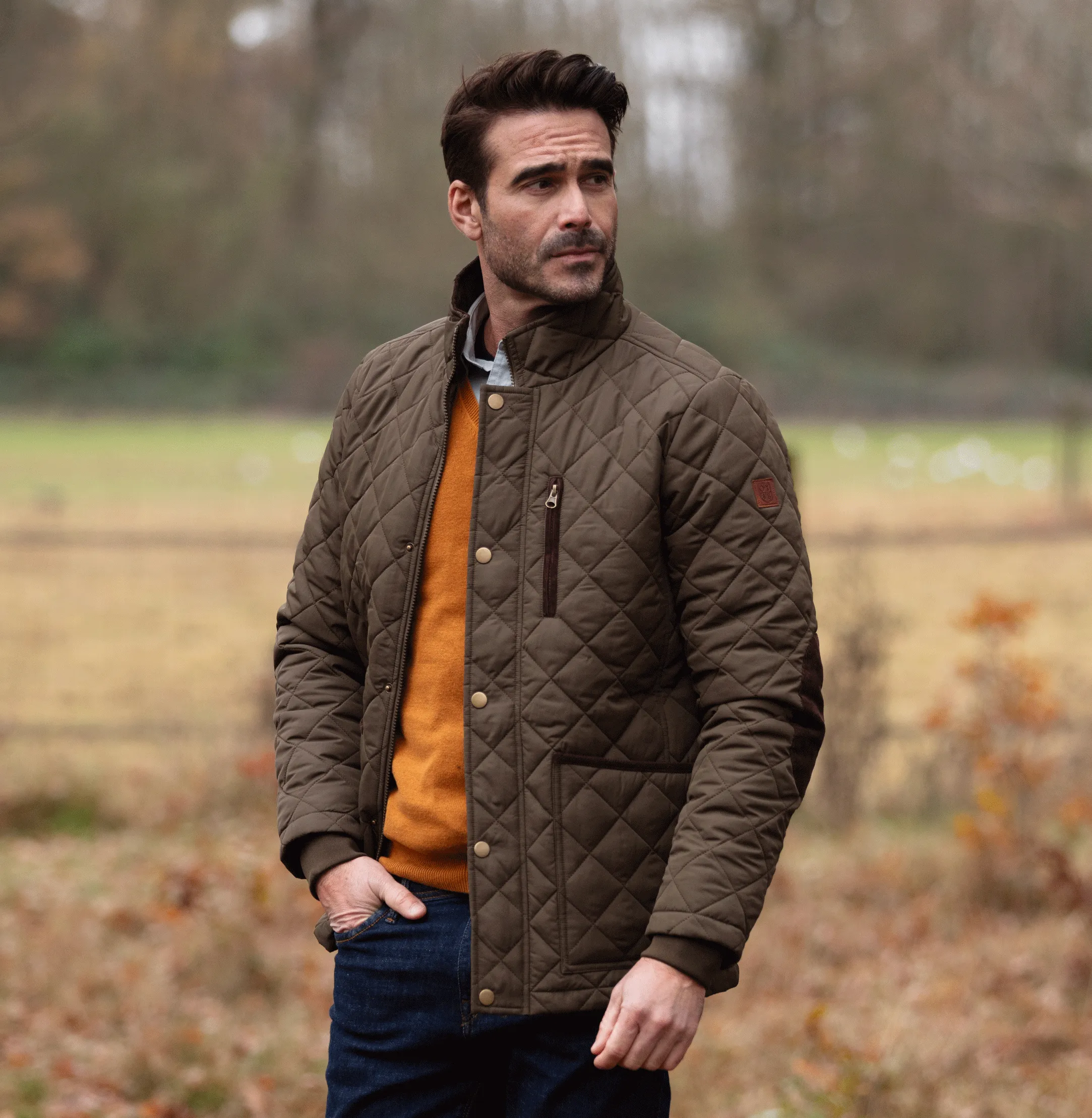 MJ003 - Men's Aron Quilted Jacket - OLIVE