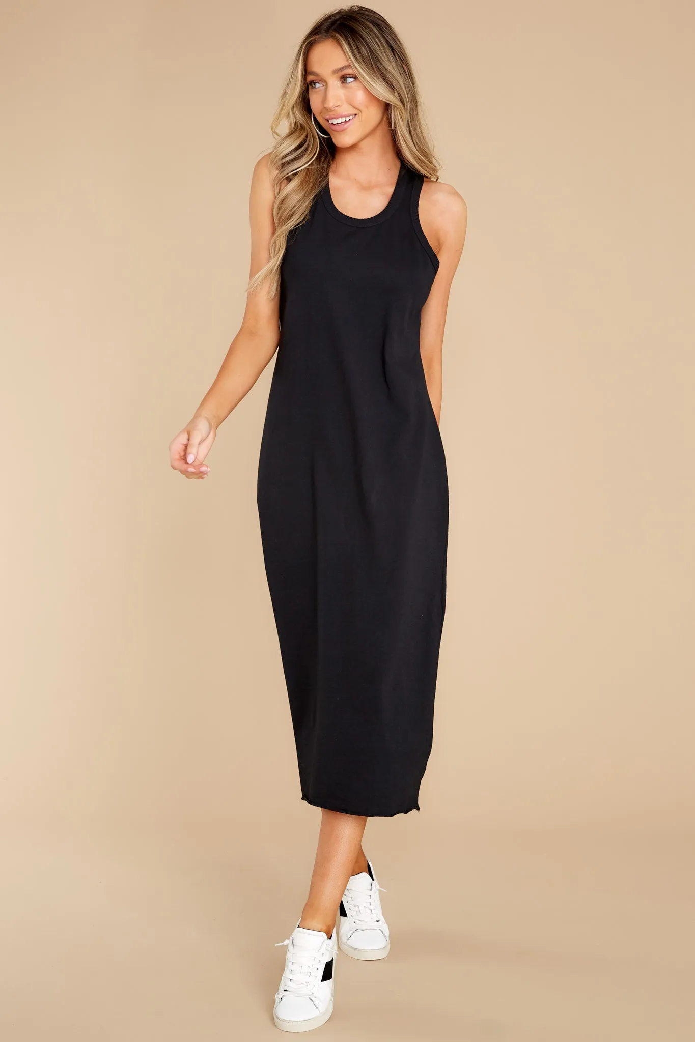 Natural Comfort Black Midi Dress