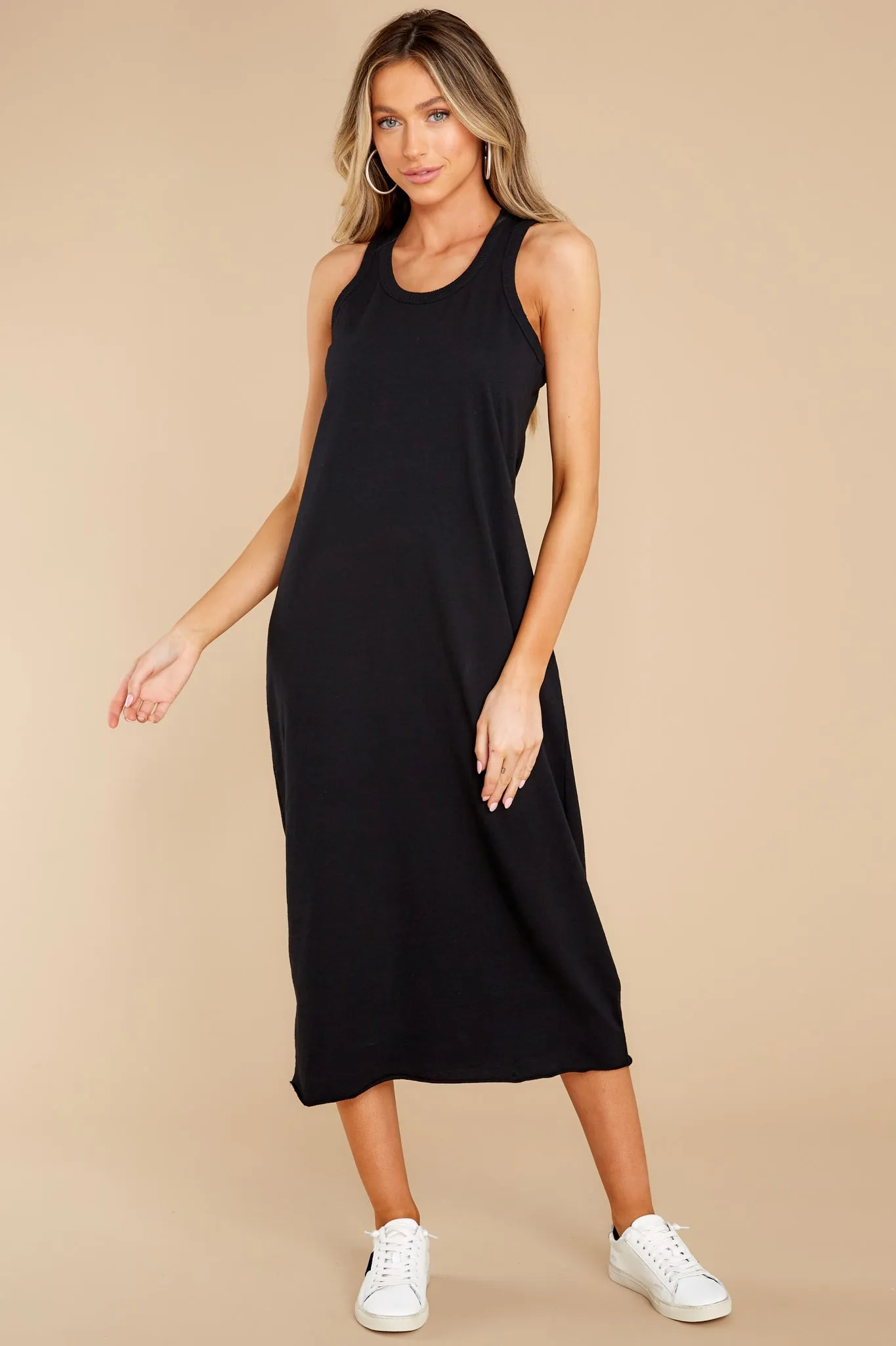 Natural Comfort Black Midi Dress