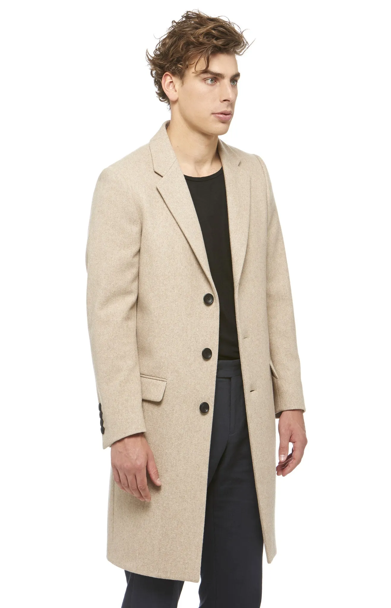 Oatmeal Wool Overcoat