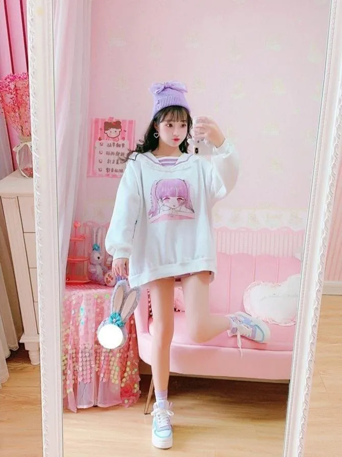 Otaku Baby Collared Sweatshirt