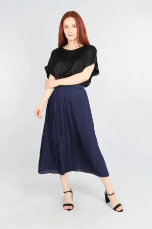 Pleated Skirt - Navy Blue Glitter Band