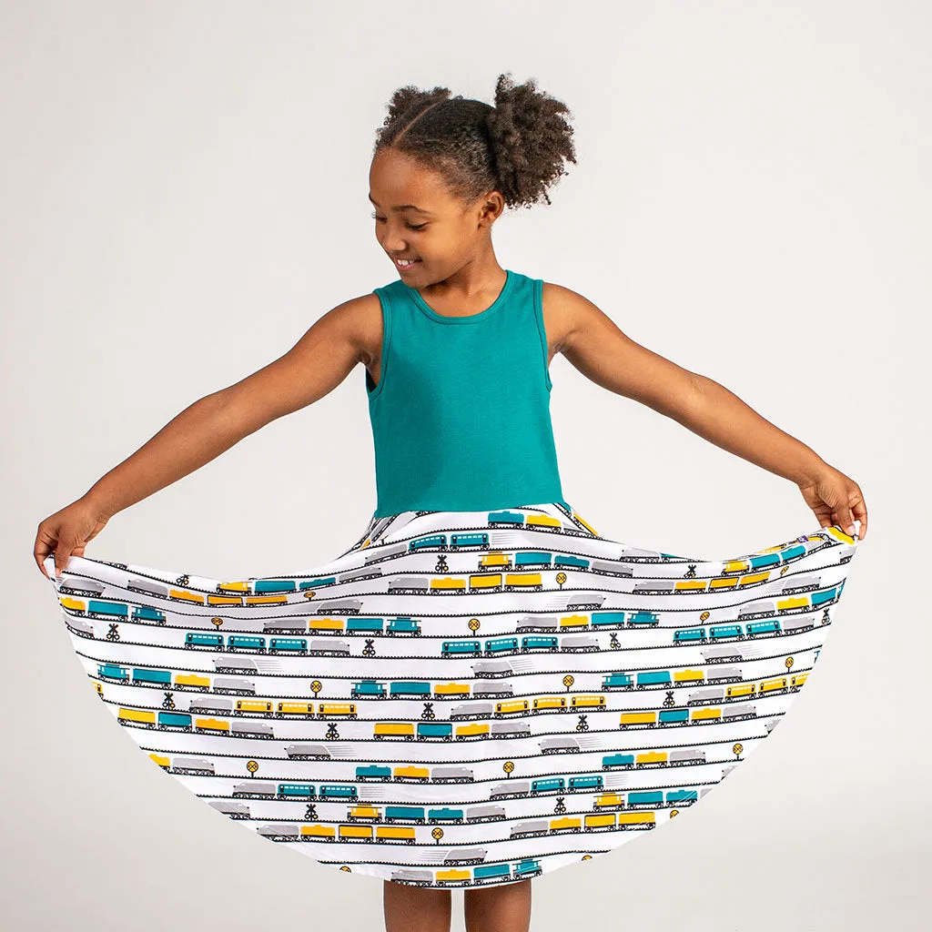 "ENGINEuity" Trains Twirly Play Dress with Pockets