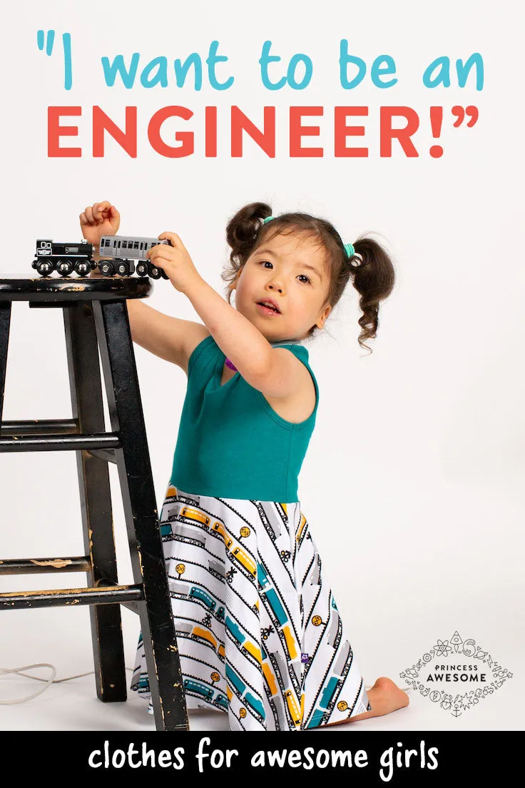 "ENGINEuity" Trains Twirly Play Dress with Pockets