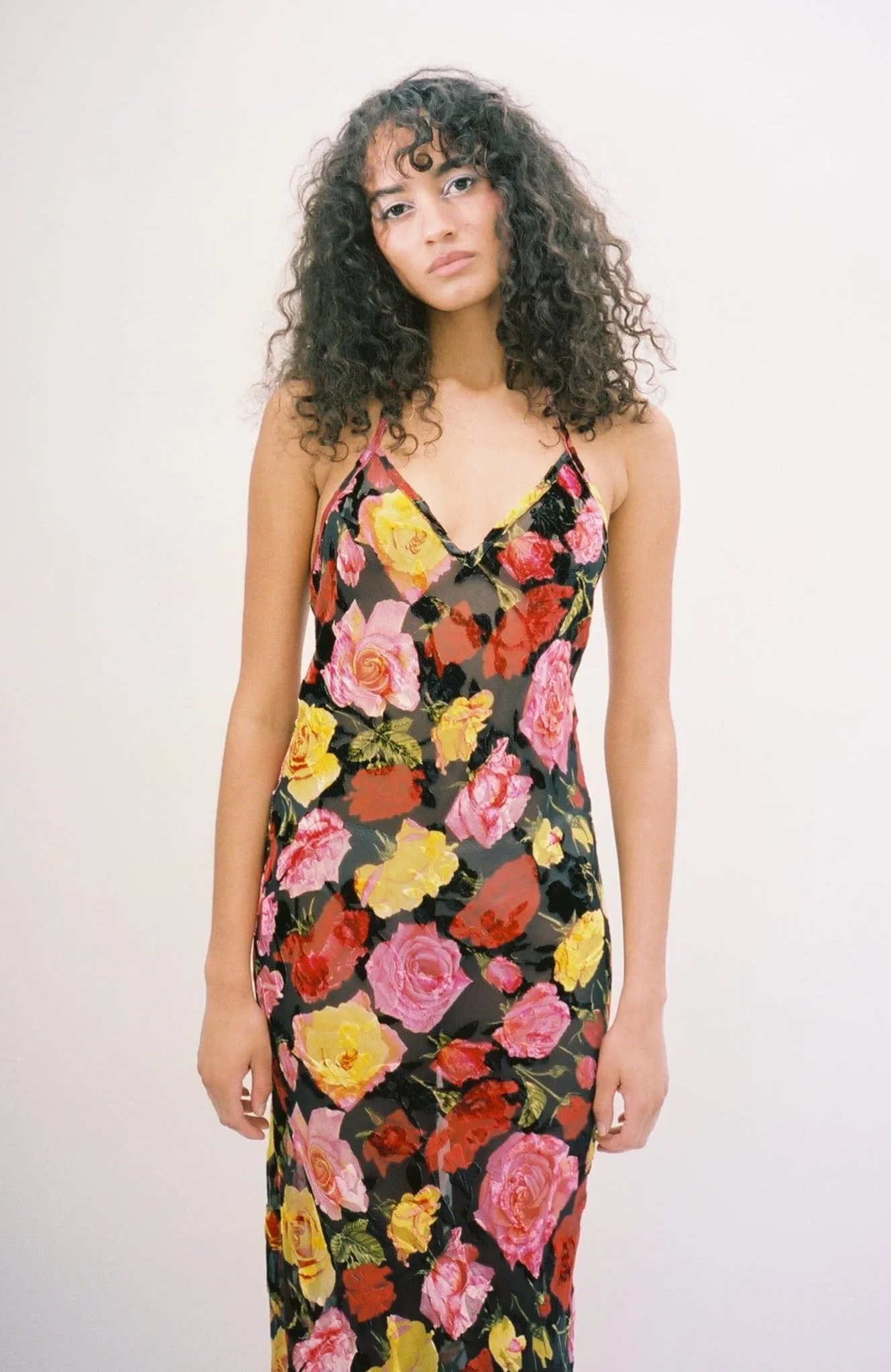 Rose Burnout Slip Dress