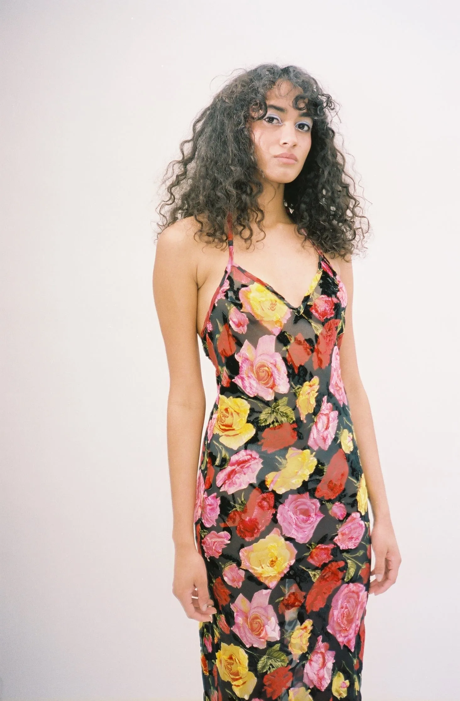 Rose Burnout Slip Dress