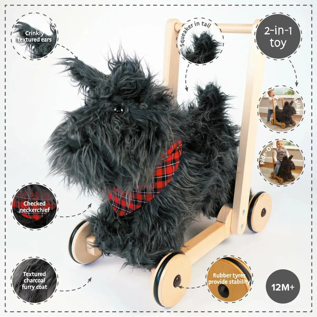 Scottie Dog Push Along & Ride-On by Little Bird Told Me