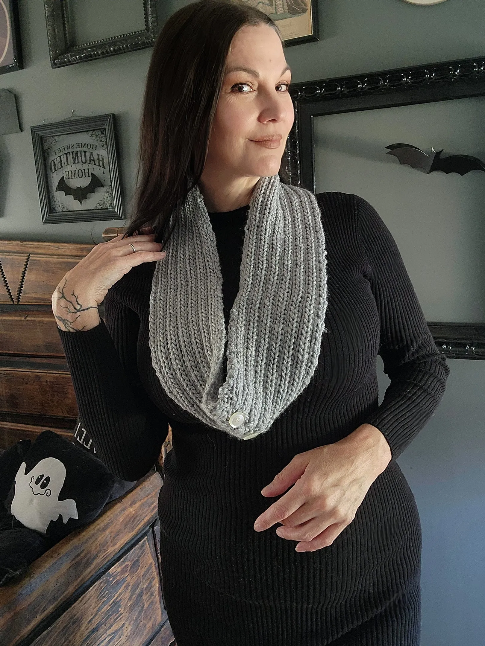 The "Frost" Hand Knit Infinity Scarf