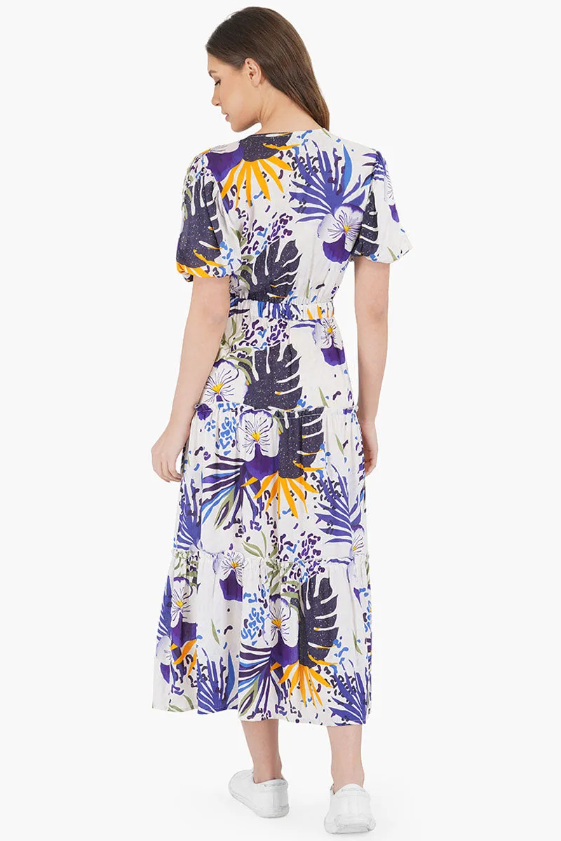 Tropical Twilight Midi Dress