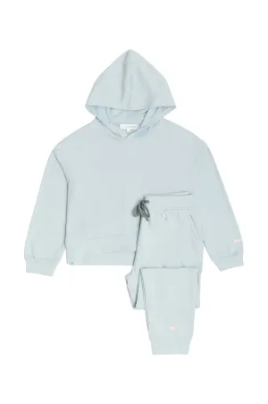 VENICE BEACH HOODIE AND SWEATPANTS IN SOFT SKY BLUE