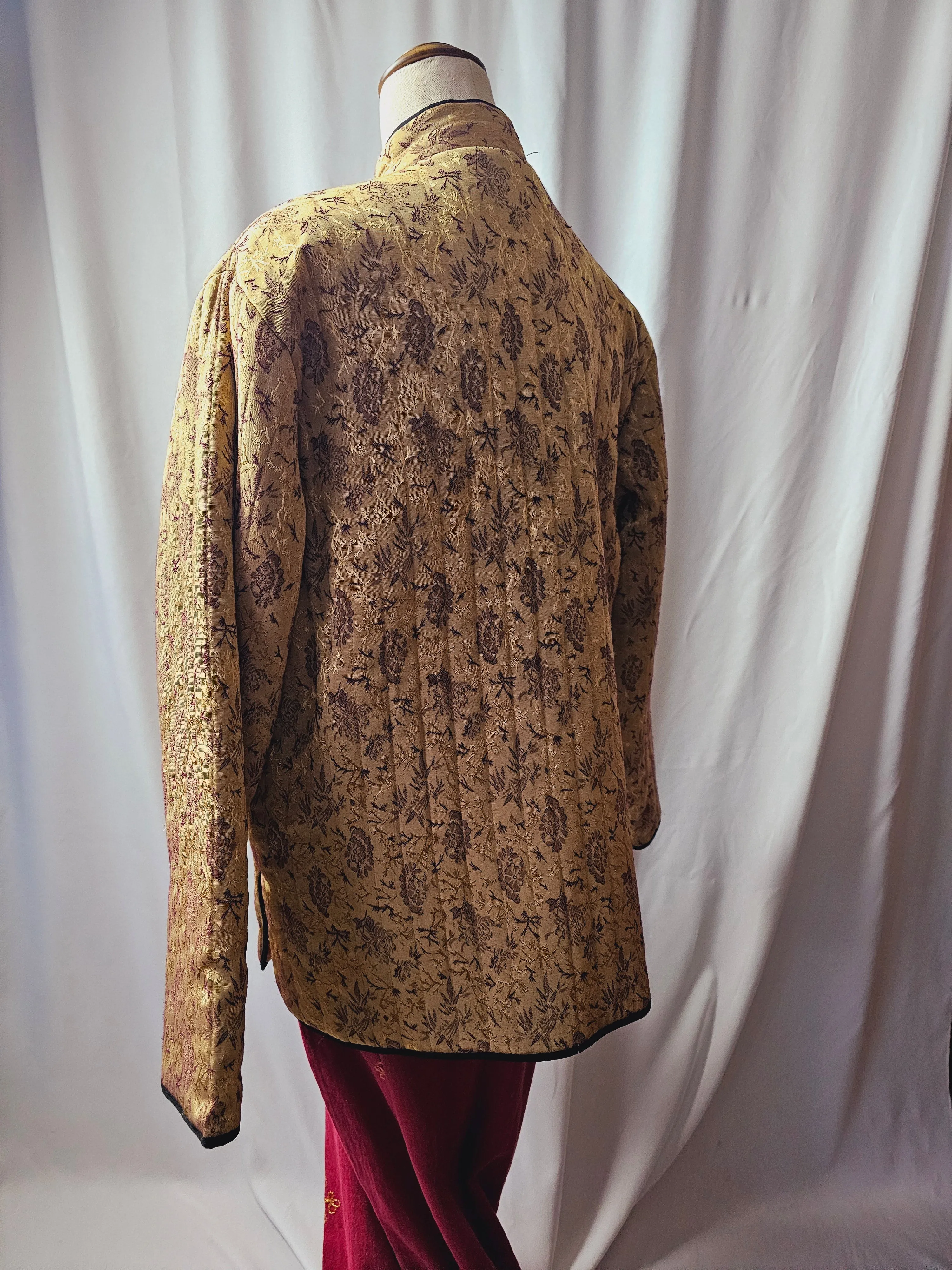 Vintage Oriental gold Quilted jacket L