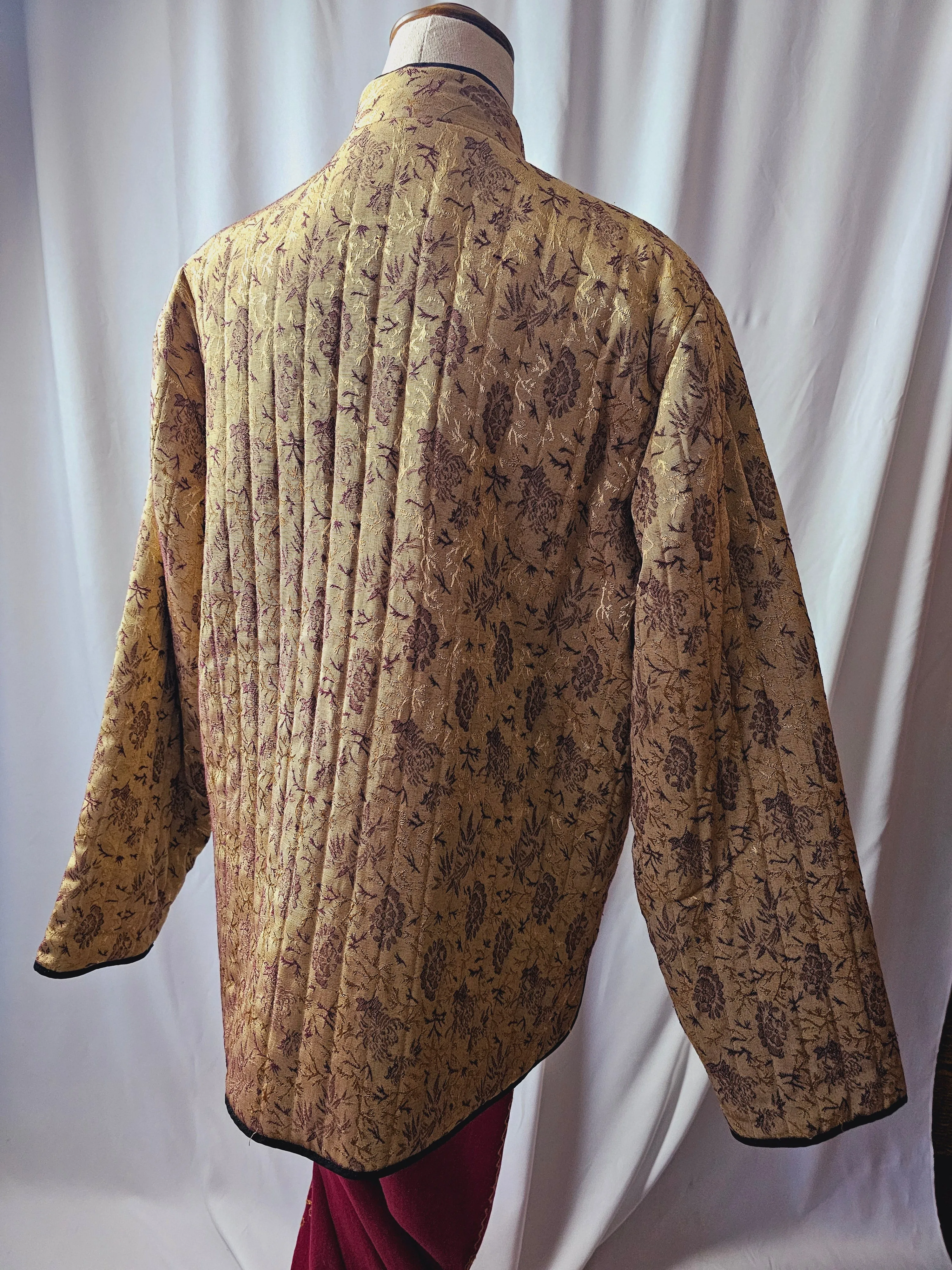 Vintage Oriental gold Quilted jacket L