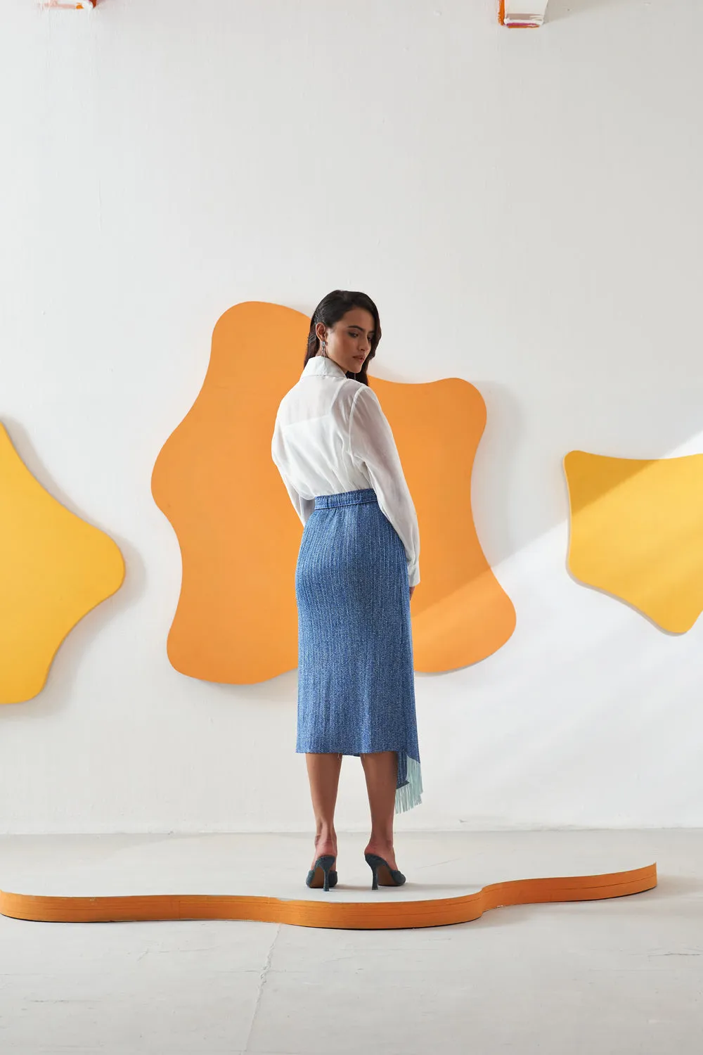 Vione Denim Pattern Skirt